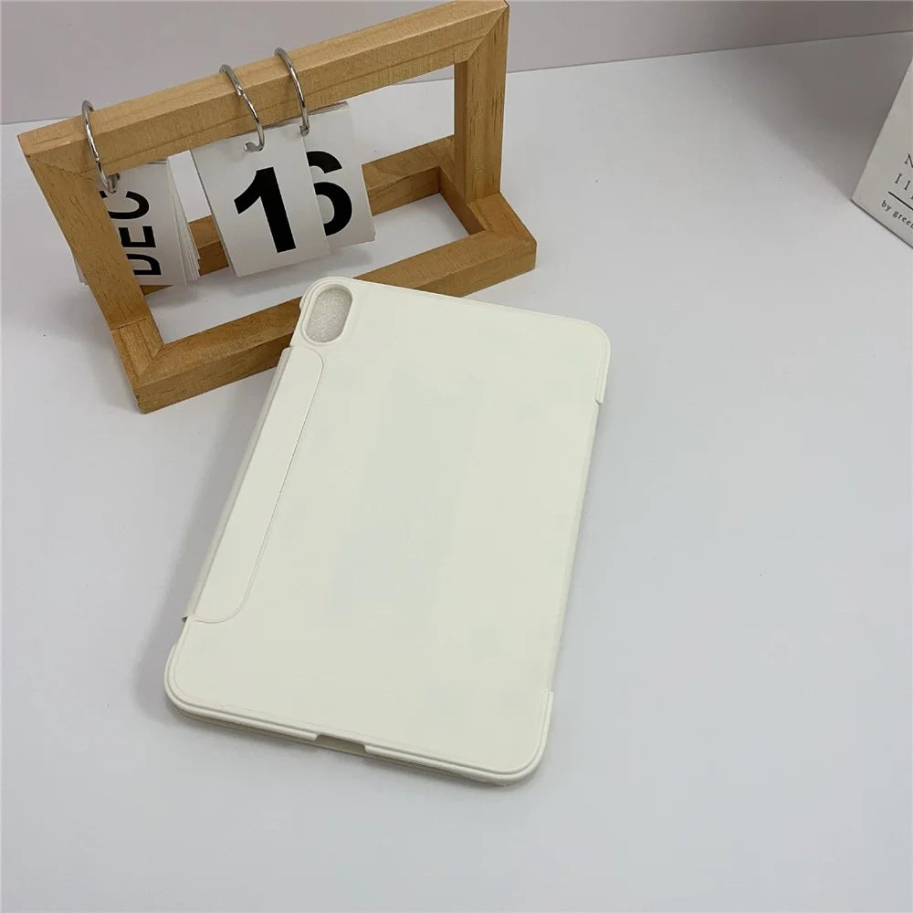 For iPad (2025) / iPad 10.9 (2022) Case Double-Sided Magnetic Closure Leather Smart Tablet Cover - White - 6