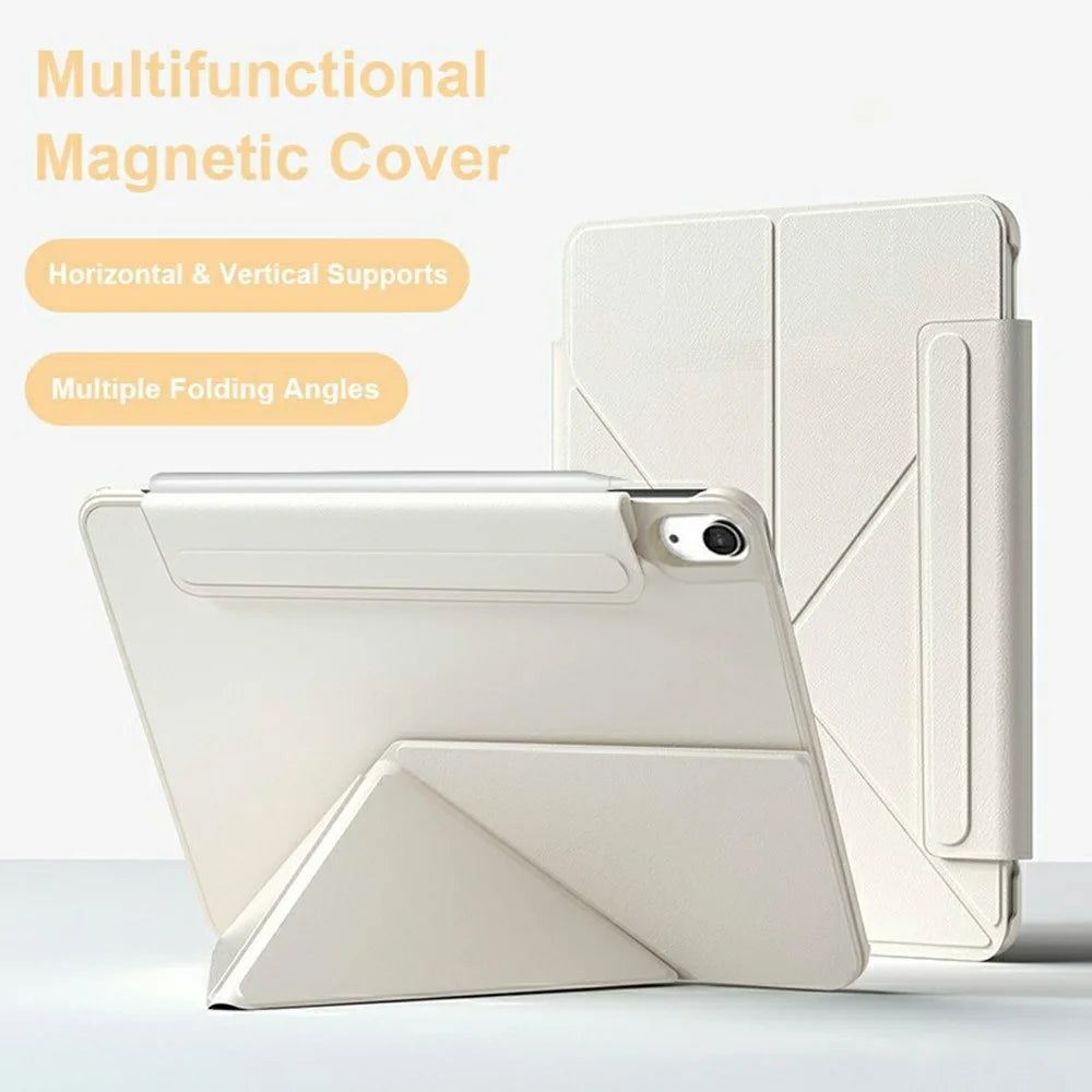 For iPad Air 11 (2026) / (2025) / (2024) Case Double-Sided Magnetic Closure Leather Smart Tablet Cover - White - 2