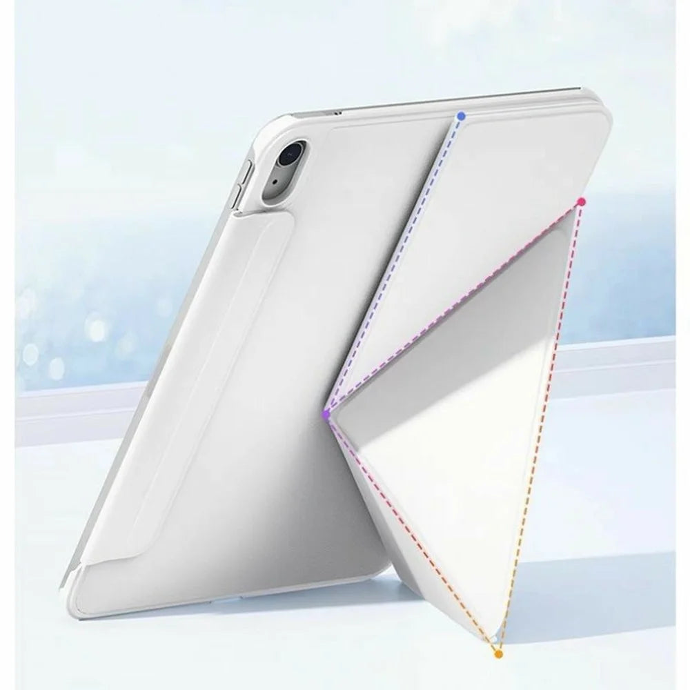 For iPad Air 11 (2026) / (2025) / (2024) Case Double-Sided Magnetic Closure Leather Smart Tablet Cover - White - 3