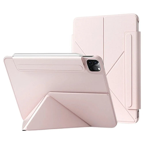 For iPad Pro 11 (2025) / 11 (2024) Case Double-Sided Magnetic Closure Leather Smart Tablet Cover - Pink - 1