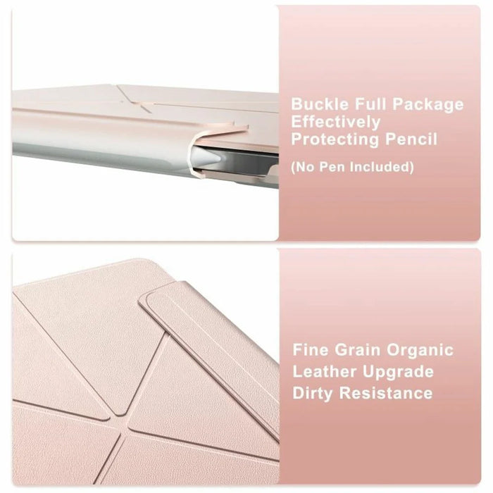 For iPad Pro 11 (2025) / 11 (2024) Case Double-Sided Magnetic Closure Leather Smart Tablet Cover - Pink - 5