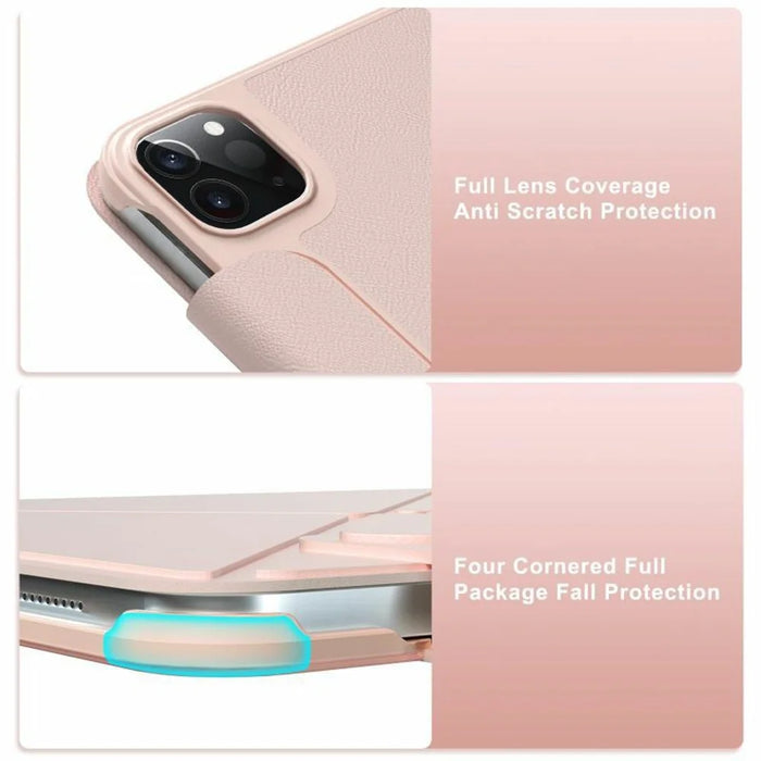 For iPad Pro 13 (2025) / 13 (2024) Case Double-Sided Magnetic Closure Leather Smart Tablet Cover - Pink - 4