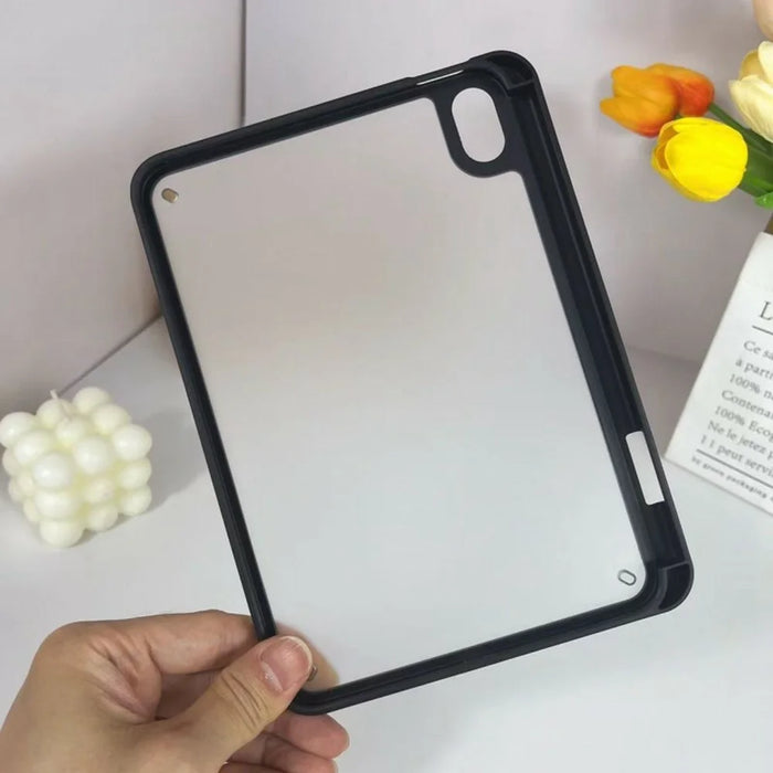 For iPad mini (2024) / (2021) Case Acrylic + PC Matte Tablet Cover with Pencil Holder - Black - 3
