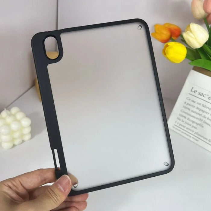 For iPad mini (2024) / (2021) Case Acrylic + PC Matte Tablet Cover with Pencil Holder - Black - 4