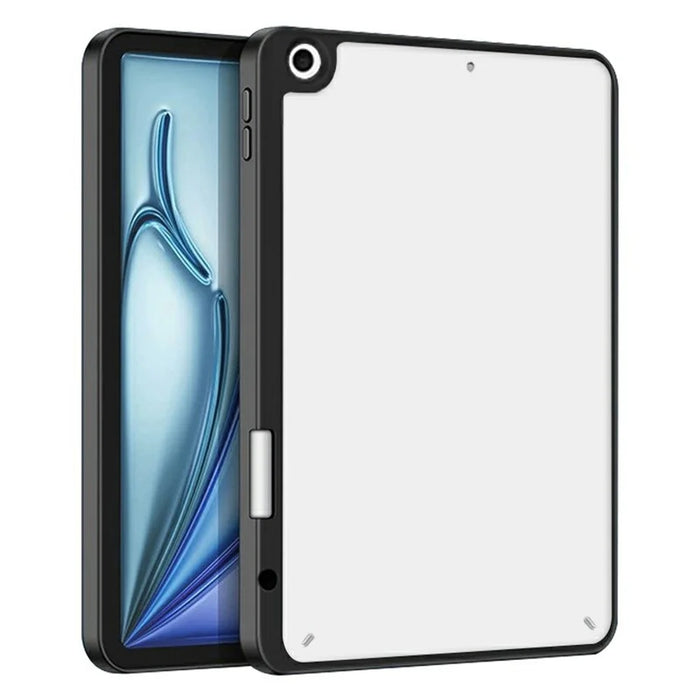 Tablet Case For iPad 10.2 (2021) / (2020) / (2019) , Acrylic + PC Matte Cover with Pencil Holder - Black - 1
