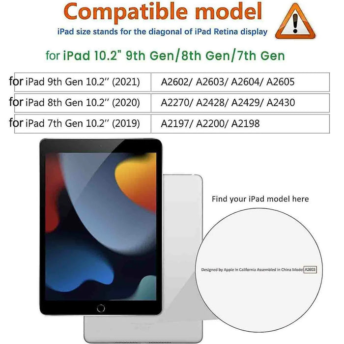 Tablet Case For iPad 10.2 (2021) / (2020) / (2019) , Acrylic + PC Matte Cover with Pencil Holder - Black - 7