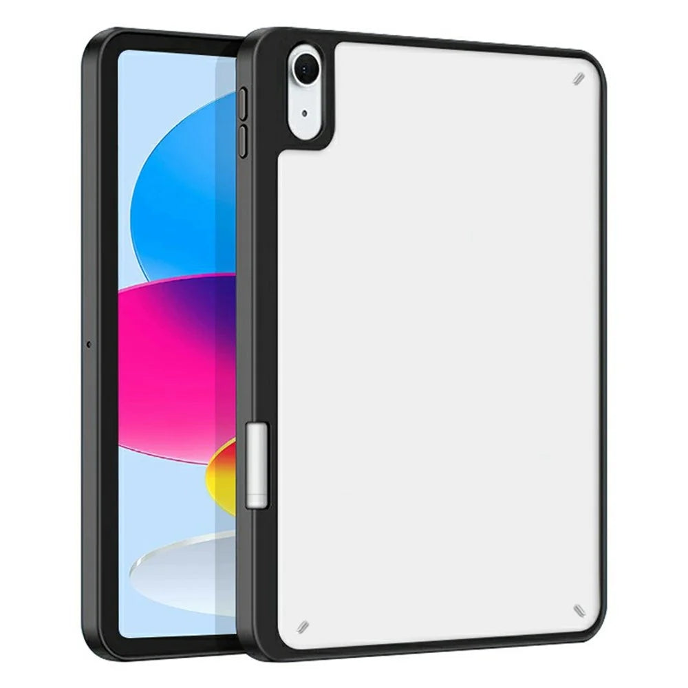 For iPad Air 11 (2026) / (2025) / (2024) Case Acrylic + PC Matte Tablet Cover with Pencil Holder - Black - 1