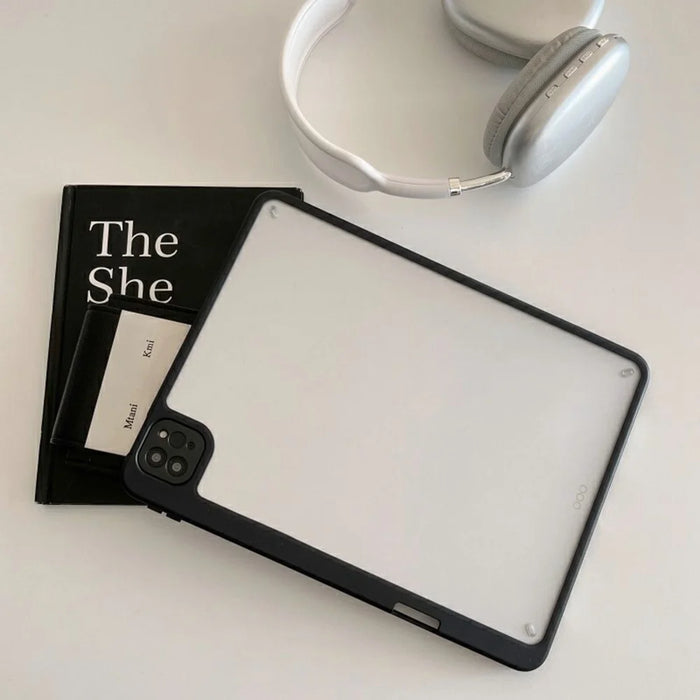 For iPad Pro 11 (2025) / 11 (2024) Case Acrylic + PC Matte Tablet Cover with Pencil Holder - Black - 5
