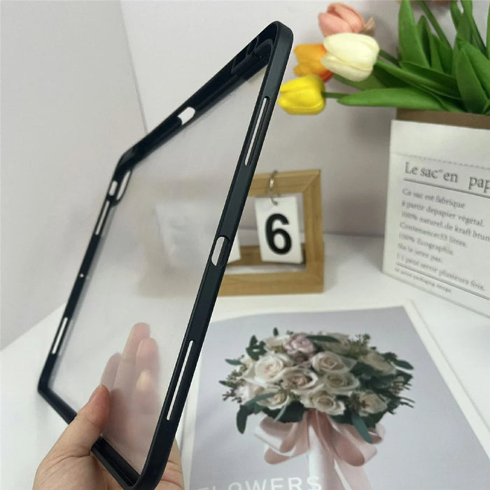 For iPad Pro 13 (2025) / 13 (2024) Case Acrylic + PC Matte Tablet Cover with Pencil Holder - Black - 3
