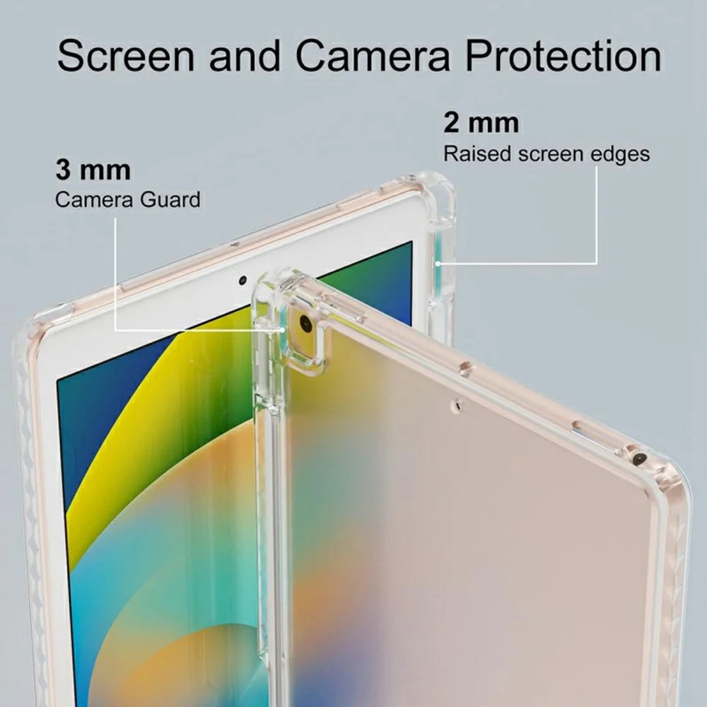 Tablet Case For iPad 10.2 (2021) / (2020) / (2019) / Air 10.5 inch (2019) / Pro 10.5-inch (2017) , Corner Protection Clear Acrylic + TPU Cover - 2