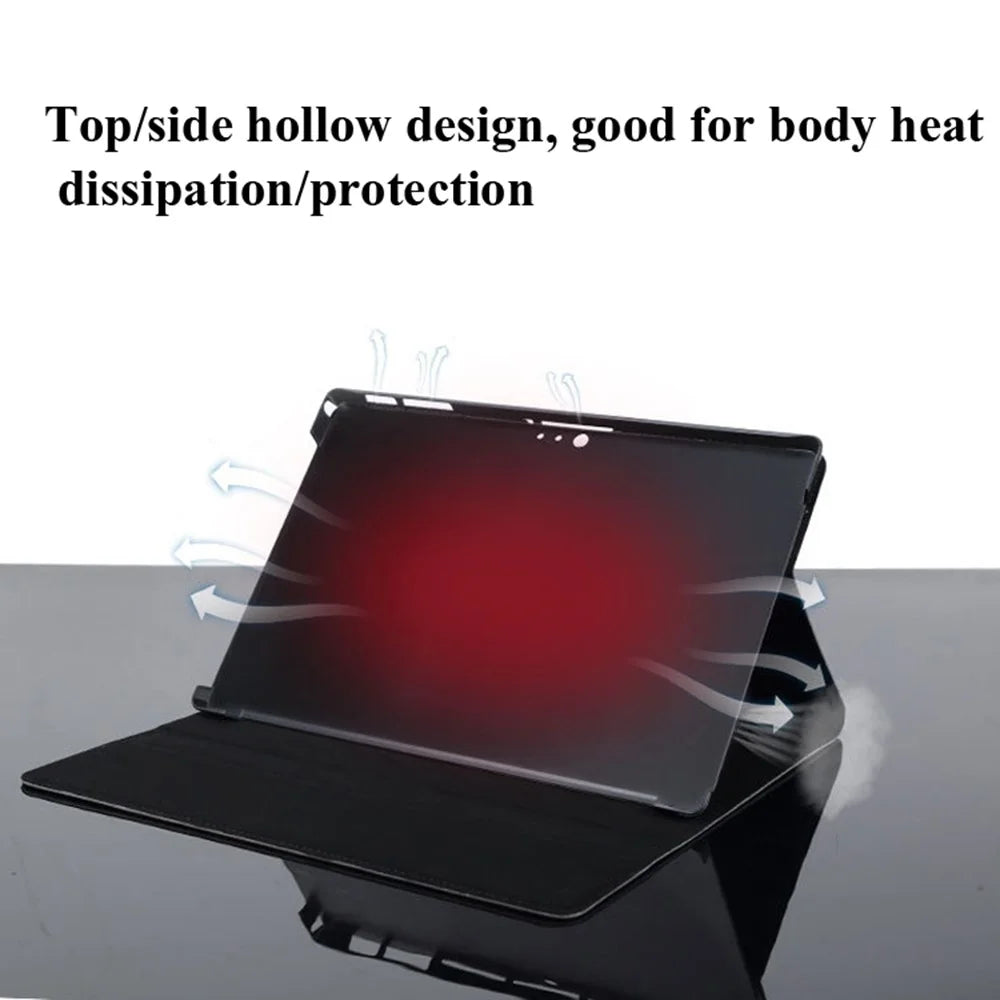 Tablet Case For Microsoft Surface Pro 7  /  6  /  5  /  4 Magnetic Clasp Folding Stand PU Leather Cover - Black - 2