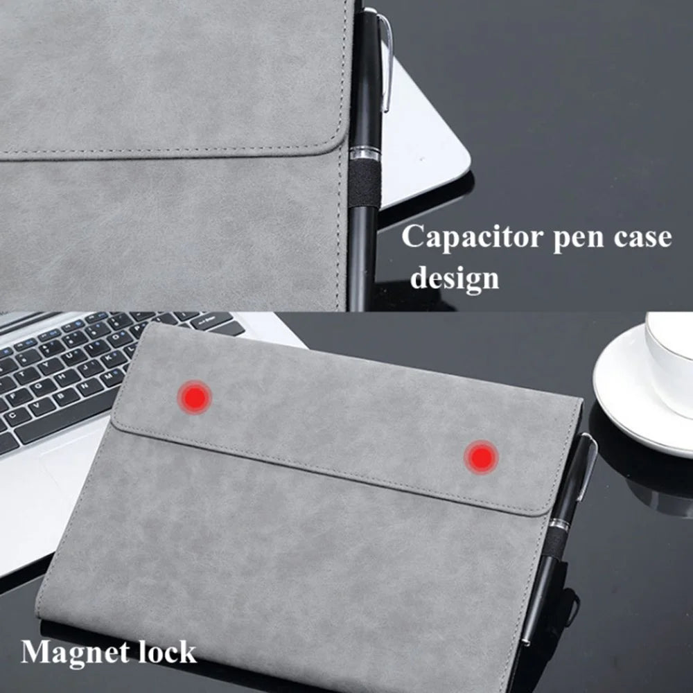 Tablet Case For Microsoft Surface Pro 7  /  6  /  5  /  4 Magnetic Clasp Folding Stand PU Leather Cover - Black - 4