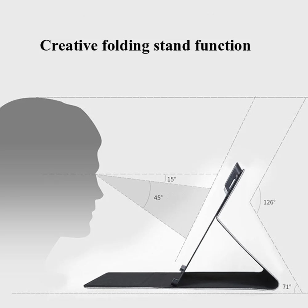 Tablet Case For Microsoft Surface Pro 7  /  6  /  5  /  4 Magnetic Clasp Folding Stand PU Leather Cover - Black - 5