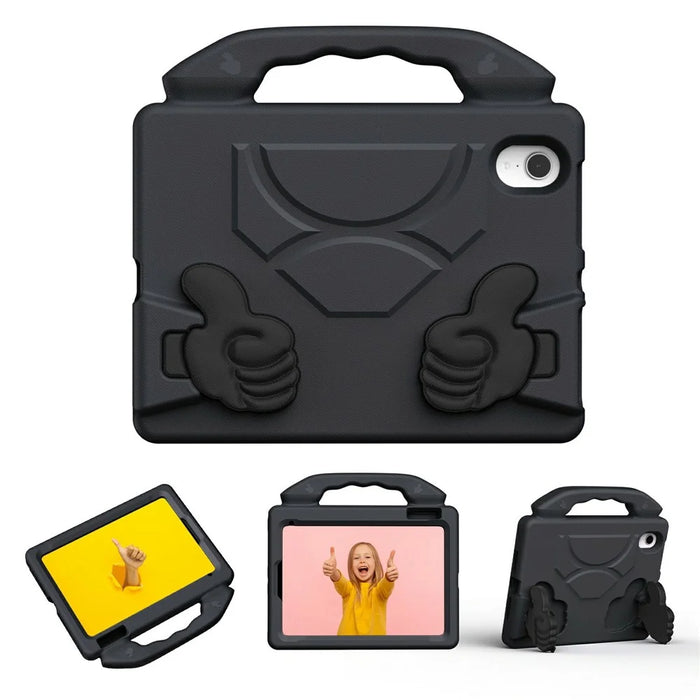 For iPad mini (2024)  /  (2021) Case Ultra-Soft EVA Thumb Kickstand Tablet Cover - Black - 2