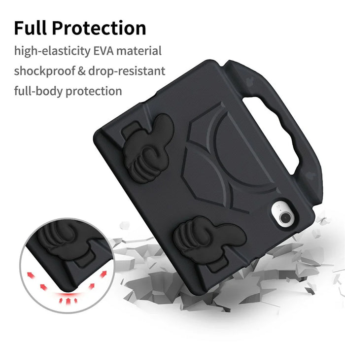 For iPad mini (2024)  /  (2021) Case Ultra-Soft EVA Thumb Kickstand Tablet Cover - Black - 3