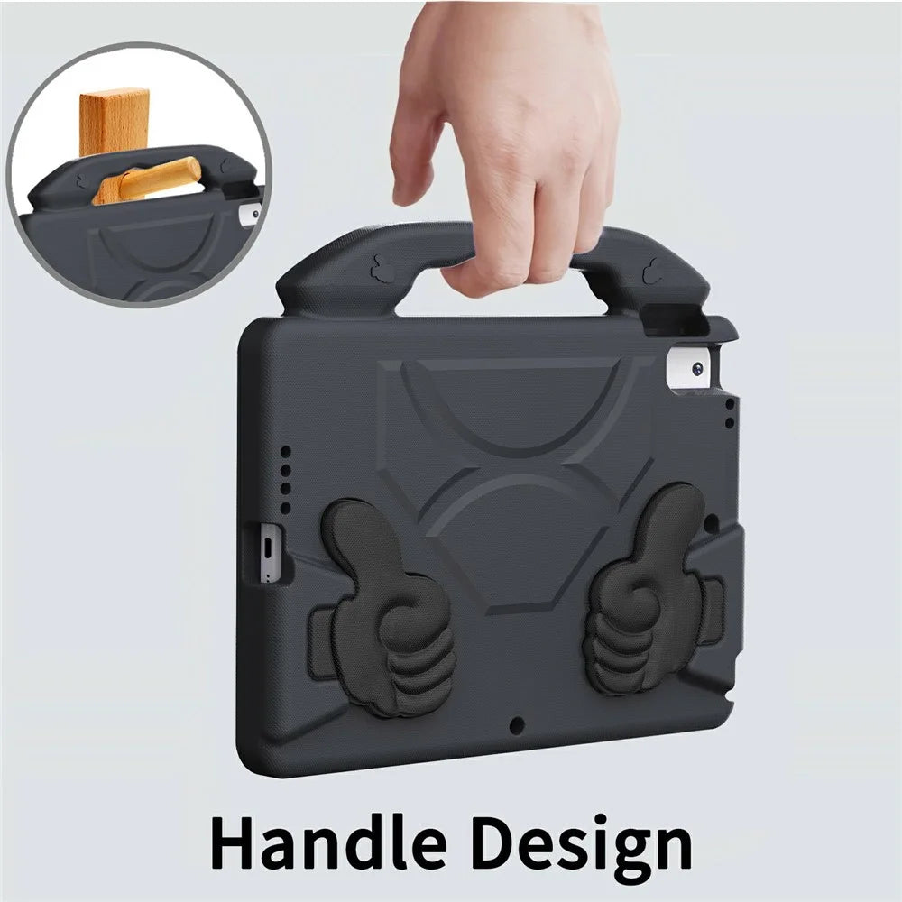 Ultra-Soft EVA Case For iPad 10.2 (2021)  /  (2020)  /  (2019)  /  Air 10.5 inch (2019) Thumb Kickstand Tablet Cover - Black - 4