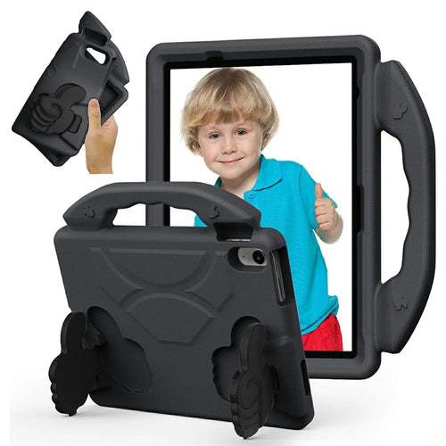 Ultra-Soft EVA Case For iPad (2025)  /  Air 11 (2025)  /  (2024)  /  10.9 (2022) Thumb Kickstand Tablet Cover - Black - 1