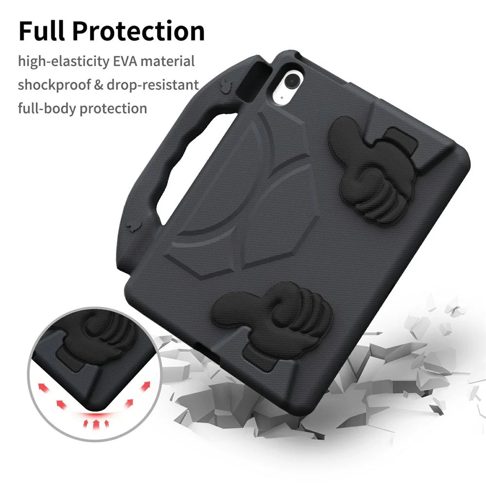Ultra-Soft EVA Case For iPad (2025)  /  Air 11 (2025)  /  (2024)  /  10.9 (2022) Thumb Kickstand Tablet Cover - Black - 3