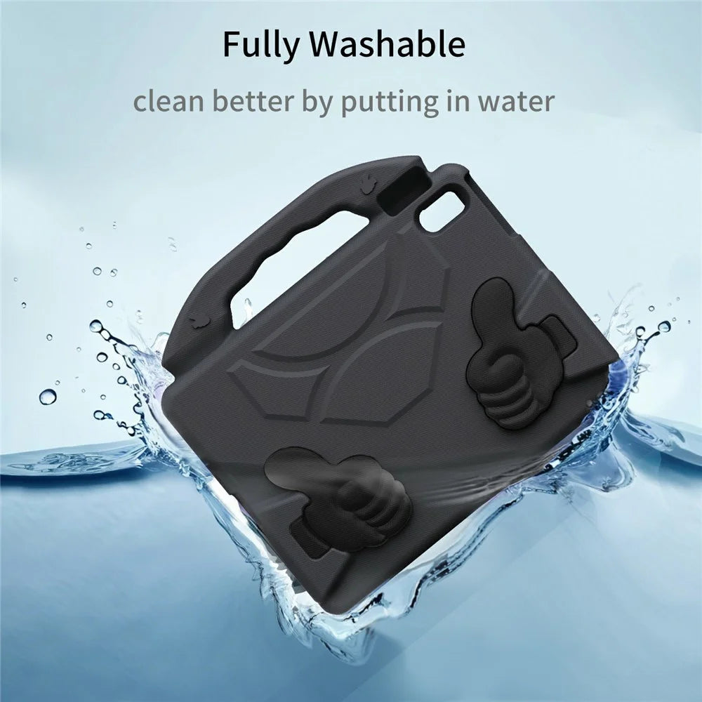 Ultra-Soft EVA Case For iPad (2025)  /  Air 11 (2025)  /  (2024)  /  10.9 (2022) Thumb Kickstand Tablet Cover - Black - 5