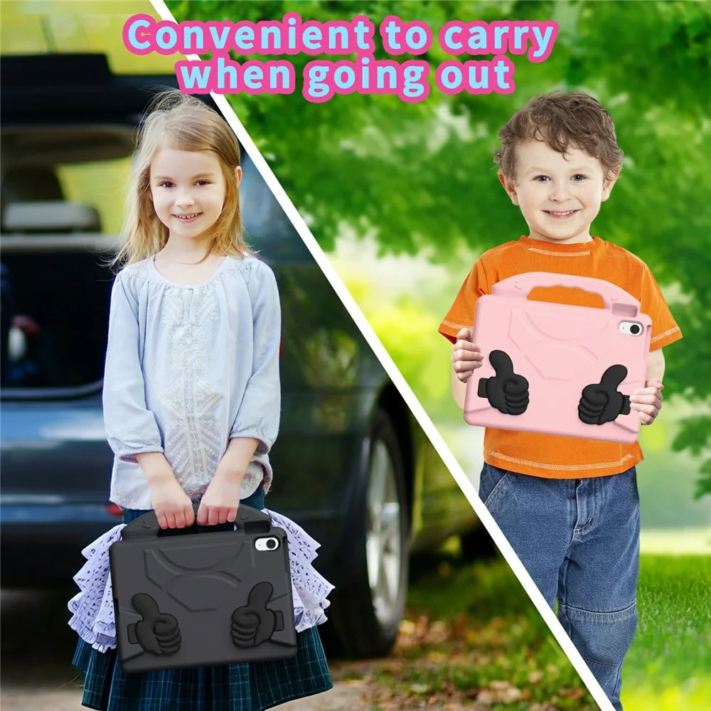 Ultra-Soft EVA Case For iPad (2025)  /  Air 11 (2025)  /  (2024)  /  10.9 (2022) Thumb Kickstand Tablet Cover - Black - 7