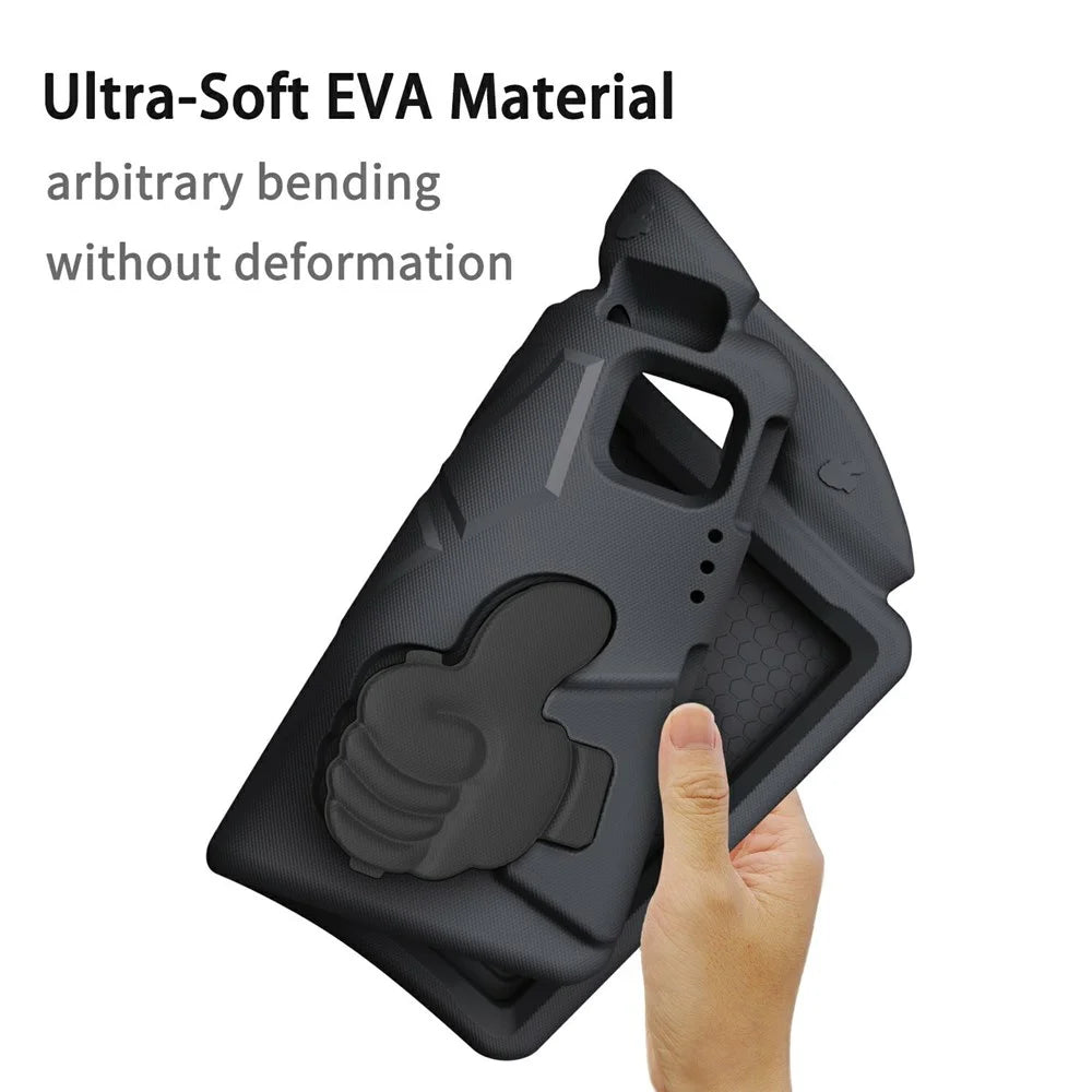 Ultra-Soft EVA Case For iPad Pro 11 (2025) / 11 (2024) / (2022) / (2020) / (2018) / Air (2022) / (2020) Thumb Kickstand Tablet Cover - Black - 6