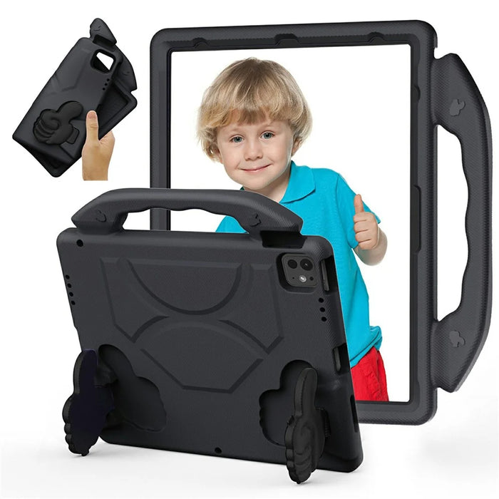 Ultra-Soft EVA Thumb Kickstand Tablet Case For iPad Air 13 (2026) / (2025) / (2024) / Pro 13 (2025) / 13 (2024) / Pro 12.9 (2022) / (2021) / (2020) / (2018) - Black - 1