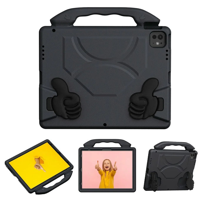 Ultra-Soft EVA Thumb Kickstand Tablet Case For iPad Air 13 (2026) / (2025) / (2024) / Pro 13 (2025) / 13 (2024) / Pro 12.9 (2022) / (2021) / (2020) / (2018) - Black - 2