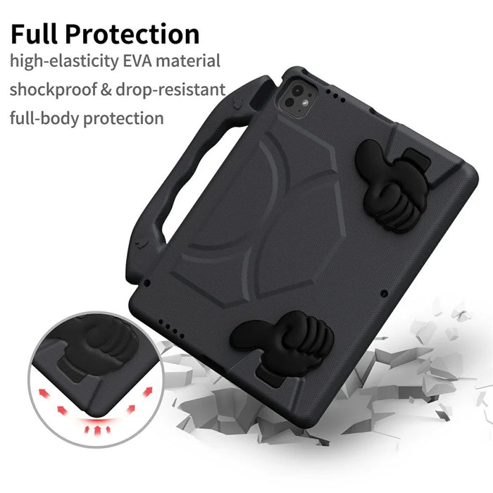 Ultra-Soft EVA Thumb Kickstand Tablet Case For iPad Air 13 (2026) / (2025) / (2024) / Pro 13 (2025) / 13 (2024) / Pro 12.9 (2022) / (2021) / (2020) / (2018) - Black - 3