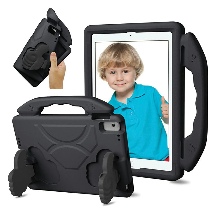 Ultra-Soft EVA Case For iPad 9.7-inch (2018)  /  (2017)  /  Air 2  /  Air (2013) Thumb Kickstand Tablet Cover - Black - 1