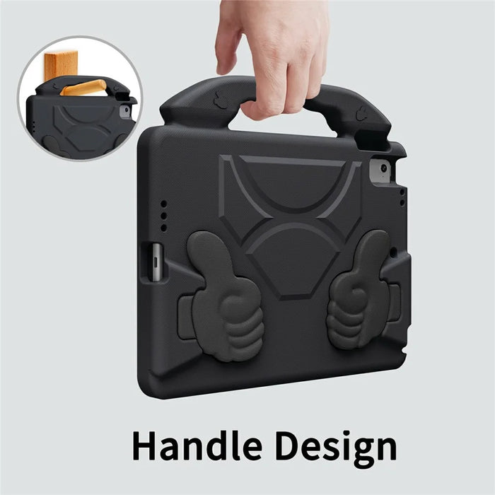 Ultra-Soft EVA Case For iPad 9.7-inch (2018)  /  (2017)  /  Air 2  /  Air (2013) Thumb Kickstand Tablet Cover - Black - 4