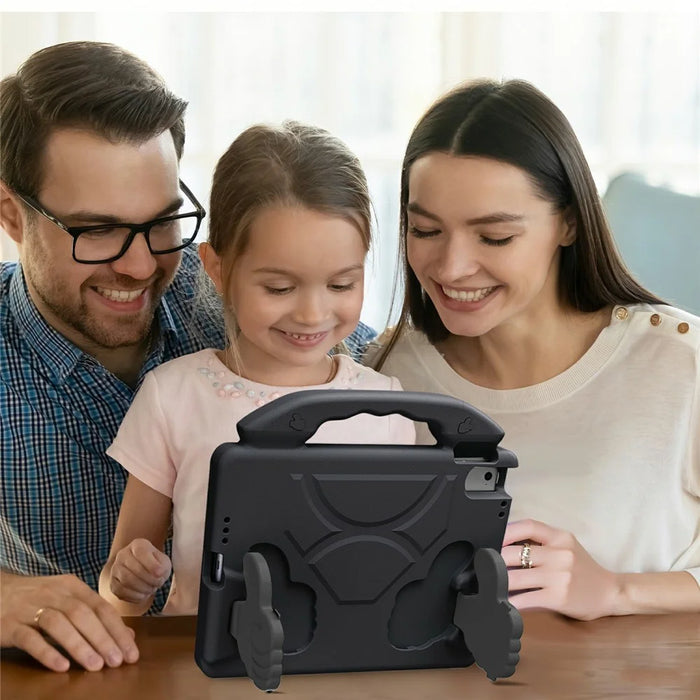 Ultra-Soft EVA Case For iPad 9.7-inch (2018)  /  (2017)  /  Air 2  /  Air (2013) Thumb Kickstand Tablet Cover - Black - 7