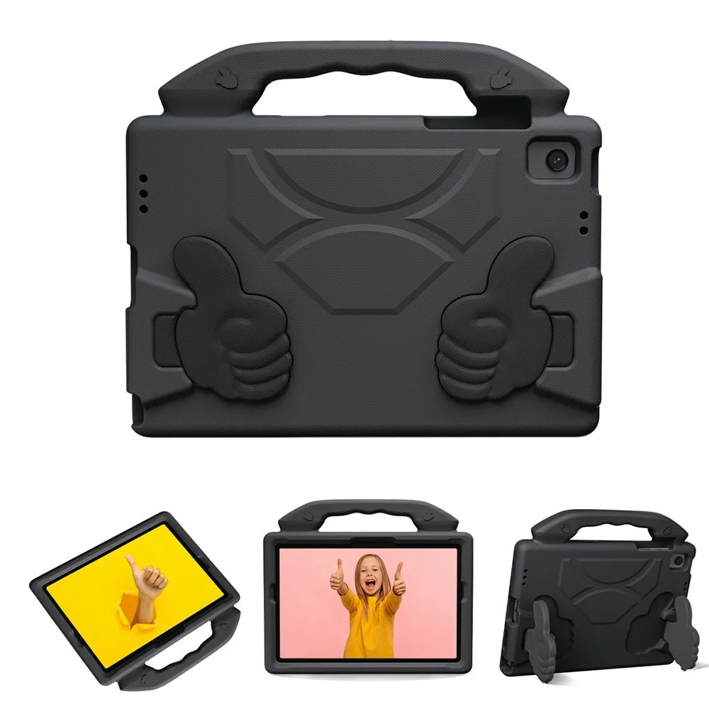 For Samsung Galaxy Tab A11+ / A9+ Case Ultra-Soft EVA Thumb Kickstand Tablet Cover - Black - 2