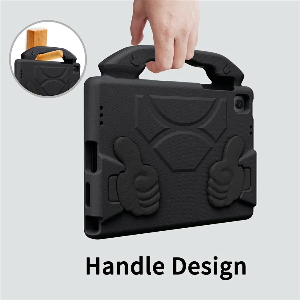 For Samsung Galaxy Tab A11+ / A9+ Case Ultra-Soft EVA Thumb Kickstand Tablet Cover - Black - 4