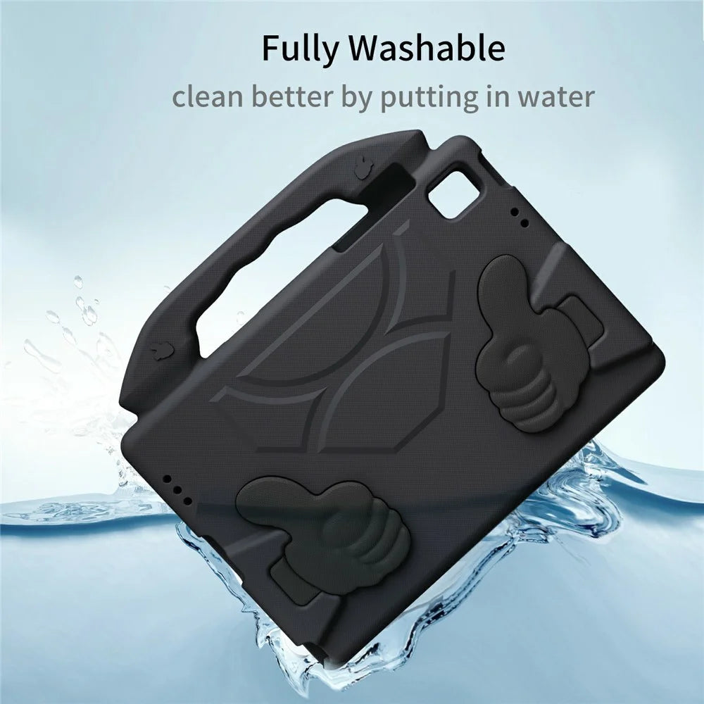 For Samsung Galaxy Tab A11+ / A9+ Case Ultra-Soft EVA Thumb Kickstand Tablet Cover - Black - 5