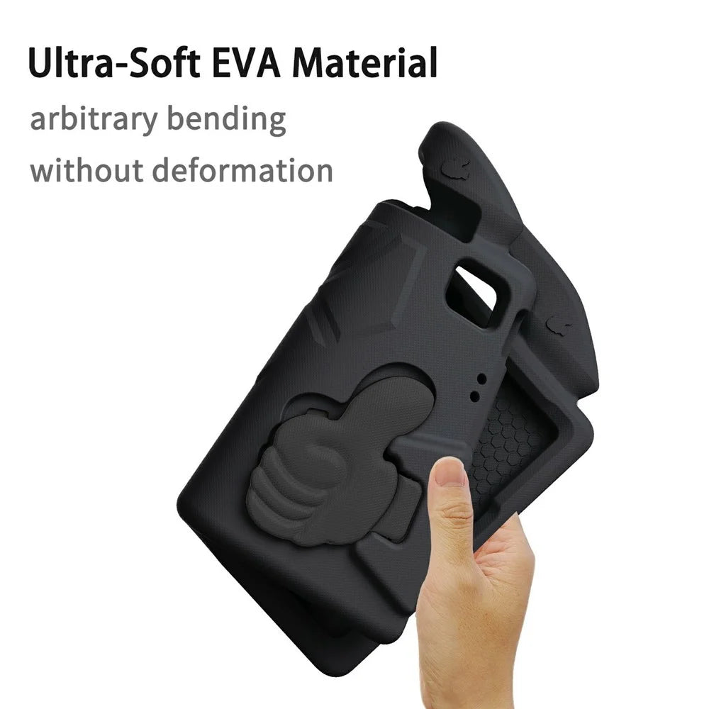 For Samsung Galaxy Tab A11+ / A9+ Case Ultra-Soft EVA Thumb Kickstand Tablet Cover - Black - 6