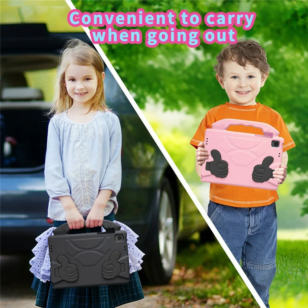 For Samsung Galaxy Tab A11+ / A9+ Case Ultra-Soft EVA Thumb Kickstand Tablet Cover - Black - 7