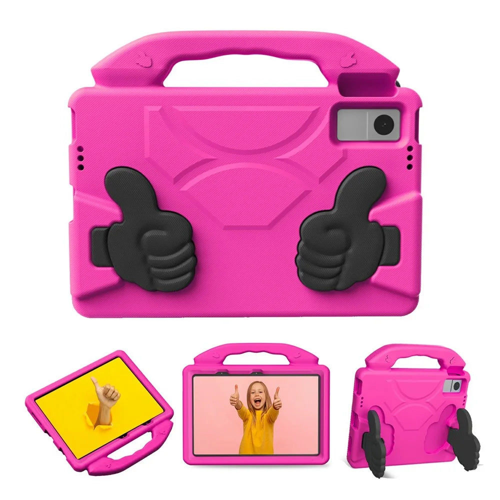 Ultra-Soft EVA Case For Lenovo Tab M10 Plus (3rd Gen)  /  Tab M10 5G  /  K10 Pro  /  Xiaomi Redmi Pad Thumb Kickstand Tablet Cover - Rose - 2