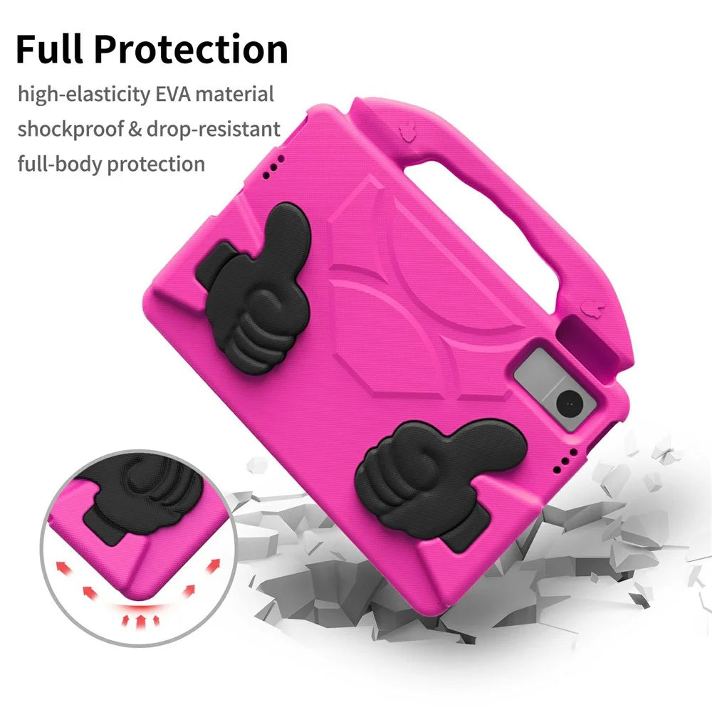 Ultra-Soft EVA Case For Lenovo Tab M10 Plus (3rd Gen)  /  Tab M10 5G  /  K10 Pro  /  Xiaomi Redmi Pad Thumb Kickstand Tablet Cover - Rose - 3