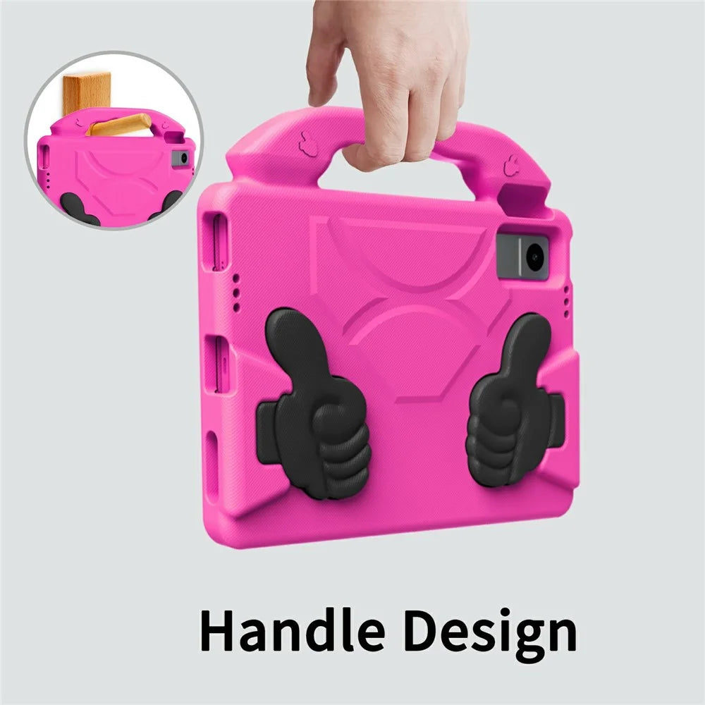 Ultra-Soft EVA Case For Lenovo Tab M10 Plus (3rd Gen)  /  Tab M10 5G  /  K10 Pro  /  Xiaomi Redmi Pad Thumb Kickstand Tablet Cover - Rose - 4