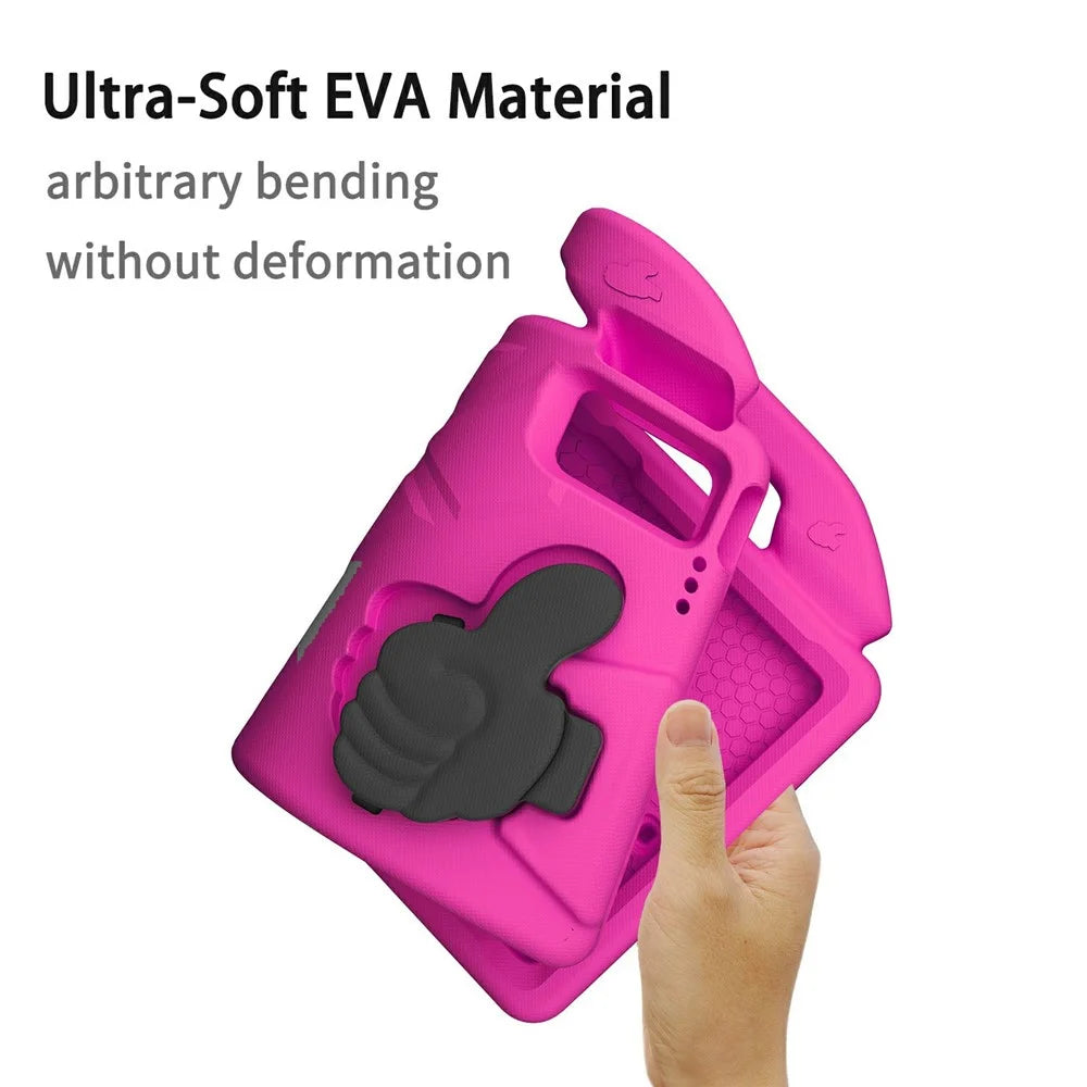 Ultra-Soft EVA Case For Lenovo Tab M10 Plus (3rd Gen)  /  Tab M10 5G  /  K10 Pro  /  Xiaomi Redmi Pad Thumb Kickstand Tablet Cover - Rose - 6
