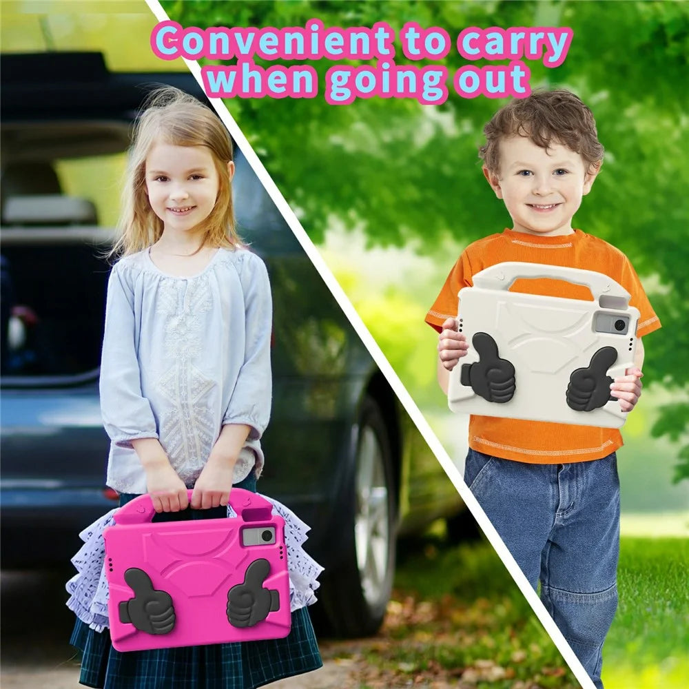 Ultra-Soft EVA Case For Lenovo Tab M10 Plus (3rd Gen)  /  Tab M10 5G  /  K10 Pro  /  Xiaomi Redmi Pad Thumb Kickstand Tablet Cover - Rose - 7