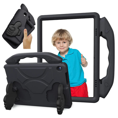 For Lenovo Tab M10 TB-X605F  /  TB-X505 Case Ultra-Soft EVA Thumb Kickstand Tablet Cover - Black - 1