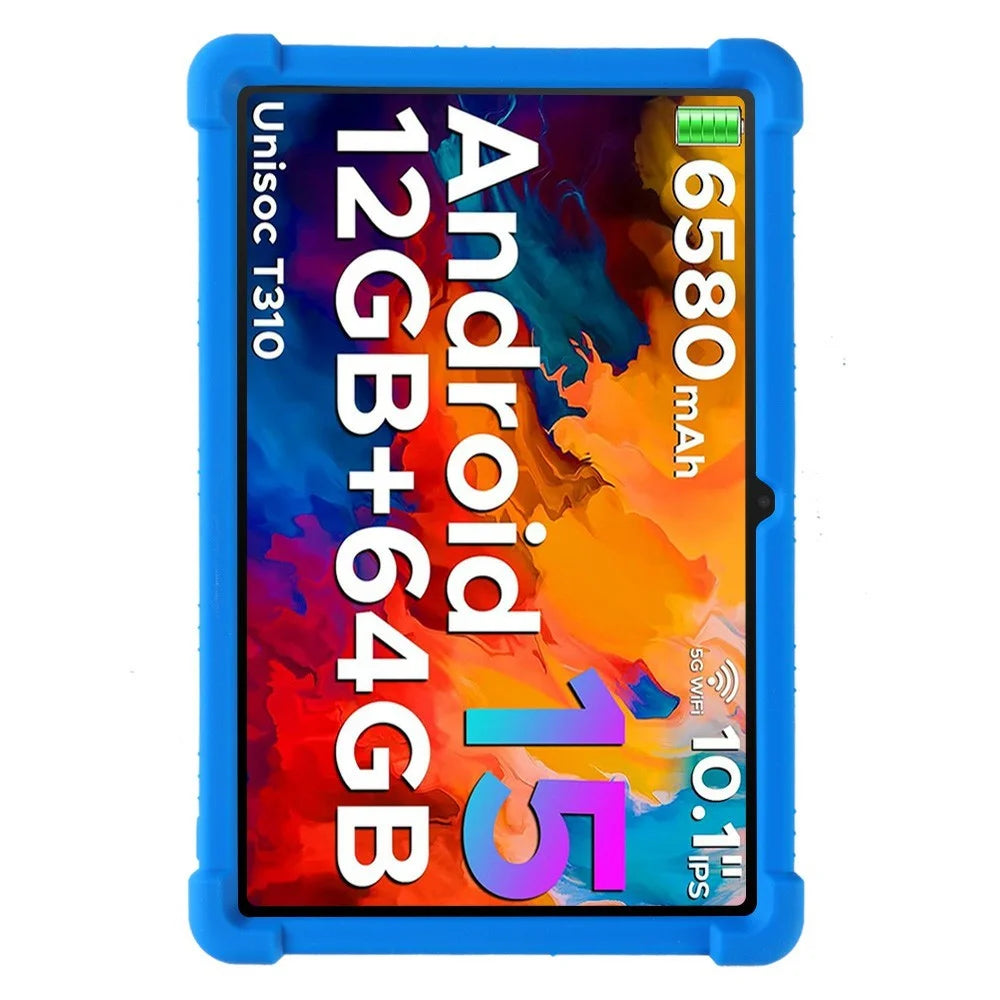 For Doogee Tab A9 Pro  /  A9 Silicone Case with Kickstand Rugged Protective Cover - Dark Blue - 2