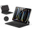 For iPad Pro 11 (2025) / (2024) Smart Pogo Pin Direct Connection Keyboard (Arabic Layout) + Leather Tablet Case - Black - 2
