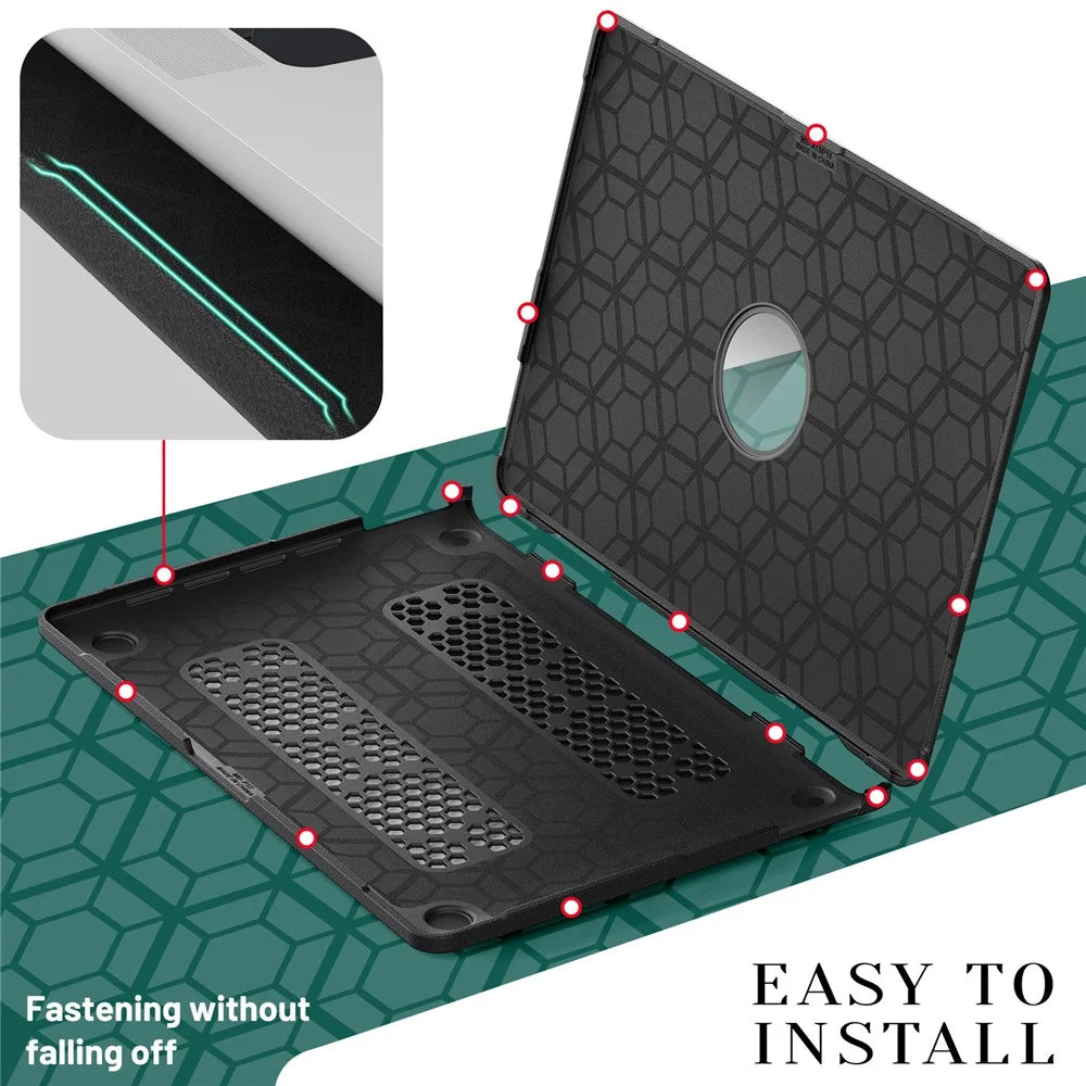 Kickstand Case for MacBook Pro 13 inch (2020)  /  (2019)  /  (2018)  /  (2017)  /  (2016) A1706  /  A1708  /  A1989  /  A2159  /  A2338  /  A2289  /  A2251 Laptop Cover - Black - 7