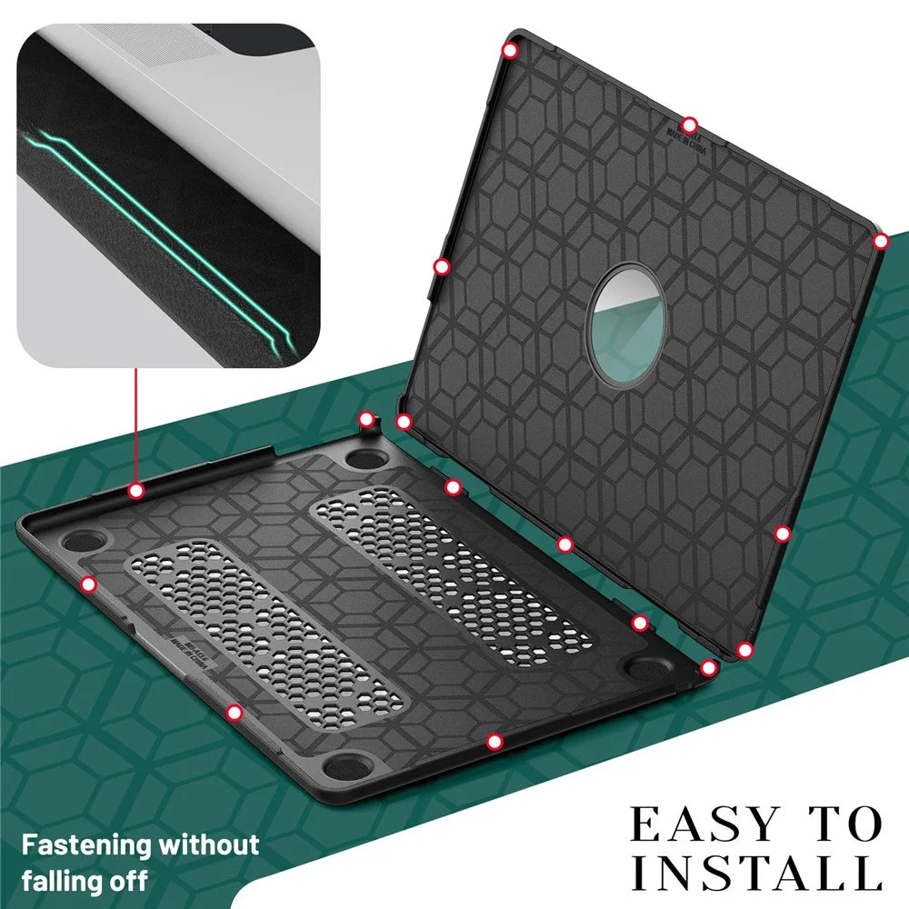 Laptop Case for MacBook Air 13 inch (2026) A3449 / (2025) A3240 / (2024) A3113 / (2022) A2681 Protective Cover - Black - 7