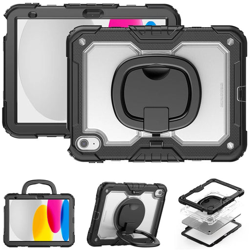 For iPad (2025) / iPad 10.9 (2022) Case Ring Kickstand PC + Silicone Shockproof Tablet Cover - 2