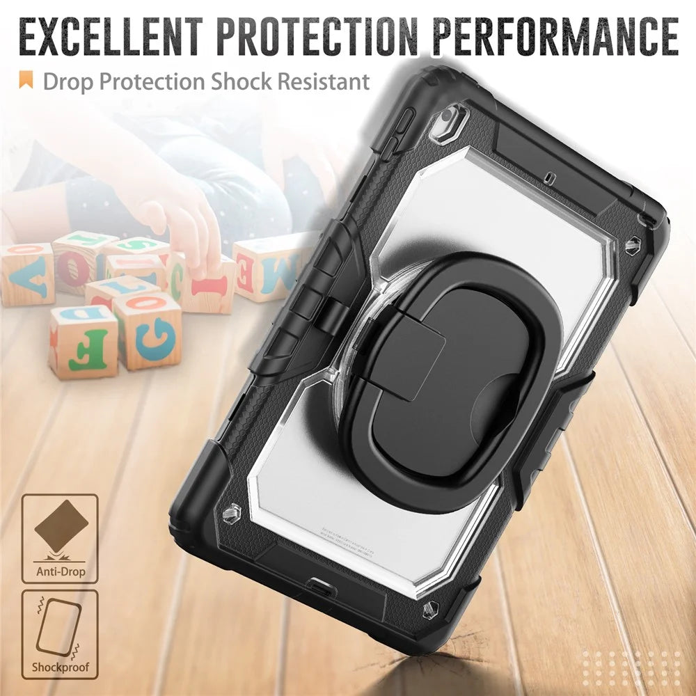 For iPad 10.2 (2021) / (2019) / (2020) Kickstand Case PC + Silicone Tablet Cover with Shoulder Strap - 6