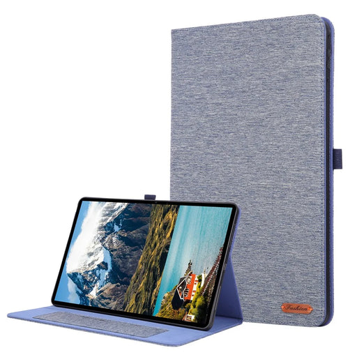 For Infinix Xpad GT Case with Stand Card Holder Cloth Texture Leather Tablet Cover - Blue - 1