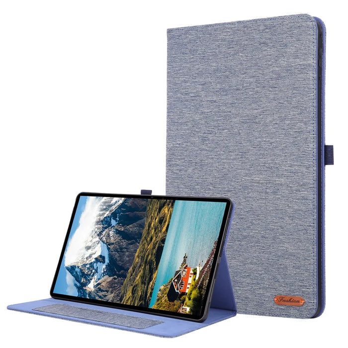 For Infinix Xpad GT Case with Stand Card Holder Cloth Texture Leather Tablet Cover - Blue - 1